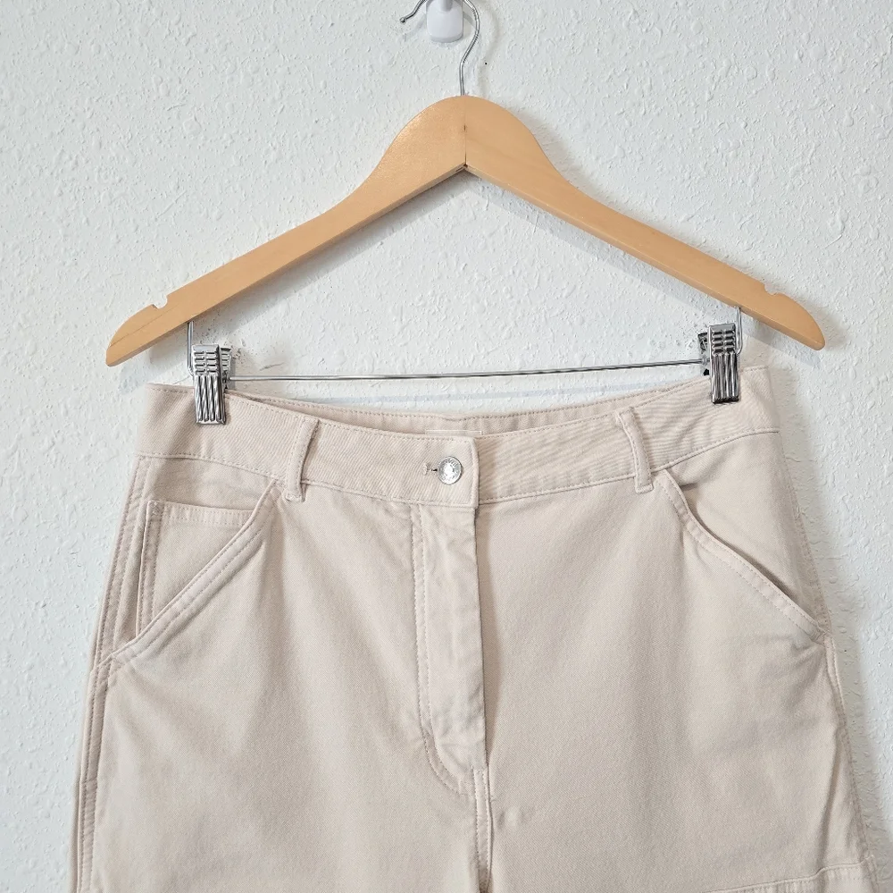 Aritzia Wilfred Cream Utility Patch Pocket Relaxed Pants 10 - Picture 4 of 10